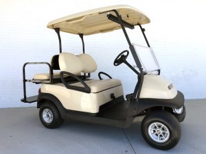 Beige Club Car Precedent Golf Cart