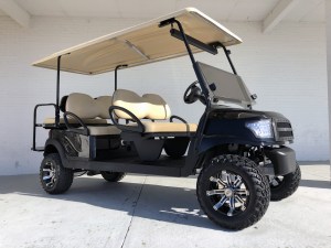 Black Alpha Lifted 6 Passenger Limo Club Car Golf Cart