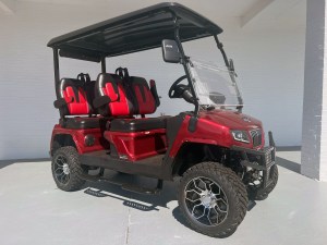 Burgundy Evolution D5 Lifted Maverick Lithium Golf Cart