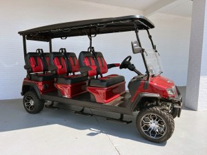 Burgundy Evolution Maverick 6 Seater Golf Cart