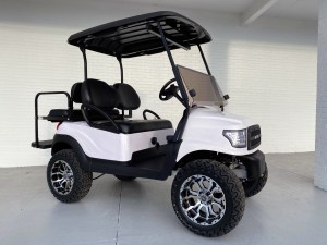 Alpha White Lifted Club Car Precedent Golf Cart