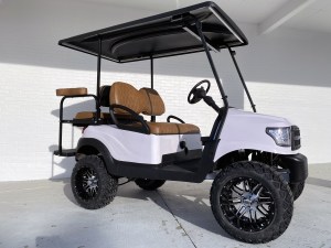 White Alpha Club Car Precedent Golf Cart Saddle Seats