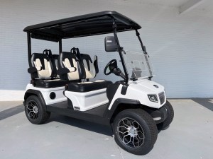 White Evolution D5 Ranger Lithium Golf Cart Forward Facing