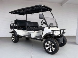 White 6 Plus Limo Lifted Evolution Golf Cart
